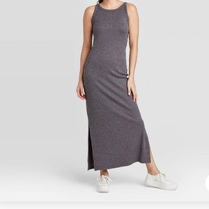 Women’s Sleeveless Rib Knit Dress  Gray - M